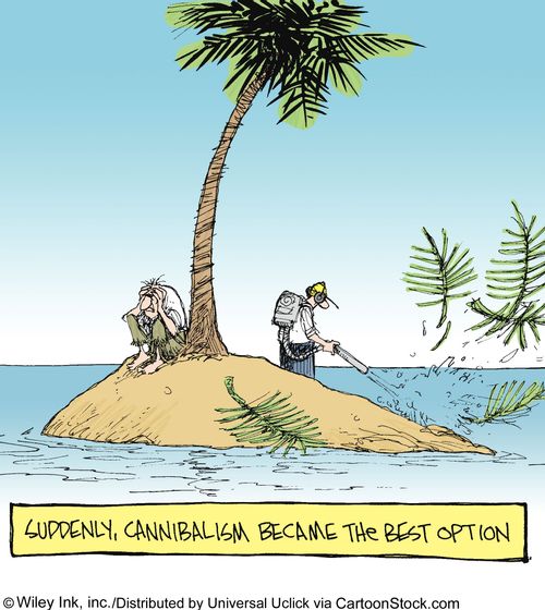 Suddenly, cannibalism became the best option.