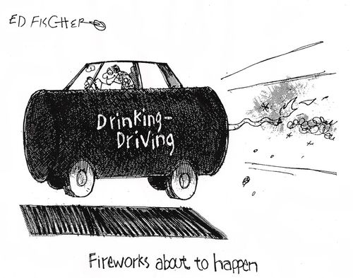 Drinking Driving: Fireworks about to happen.