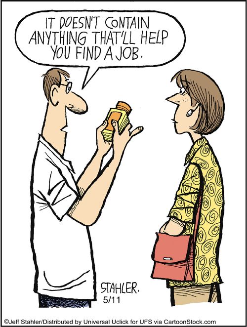 'It doesn't contain anything that'll help you find a job.'