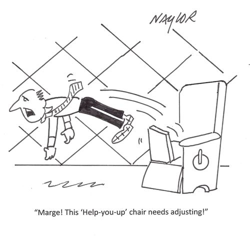 'Marge! This 'Help-you-up' chair needs adjusting!'