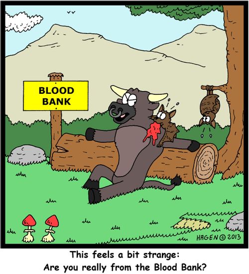 'This feels a bit strange: Are you really from the Blood Bank?'