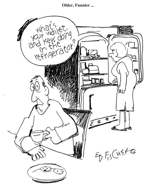 'What's your wallet and keys doing in the refrigerator?'