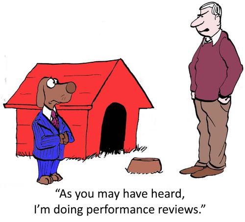 'As you man have heard, I'm doing performance reviews.'
