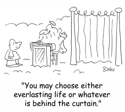 'You may choose either everlasting life or whatever is behind the curtain.'
