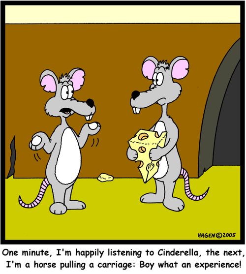 'One minute, I'm happily listening to Cinderella, the next, I'm a horse pulling a carriage: Boy what an experience!'