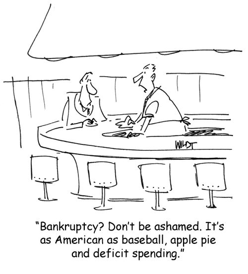 Bankruptcy? Don't be ashamed. It's as American as baseball, apple pie and deficit spending.