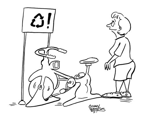 Woman with exercise bike