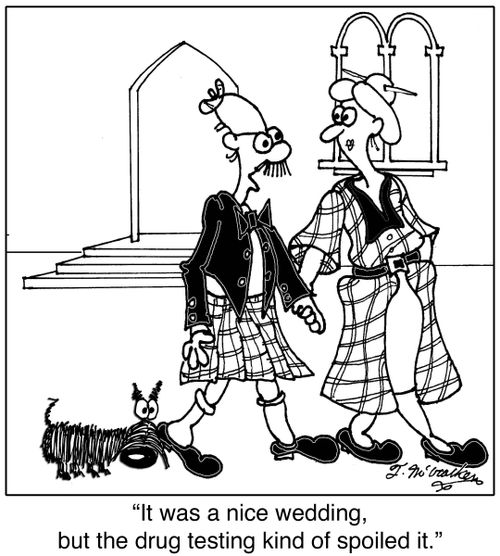 'It was a nice wedding, but the drug testing kind of spoiled it.'