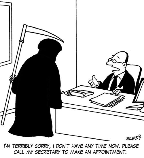 'I'm terribly sorry, I don't have any time now. Please call my secretary to make an appointment.'