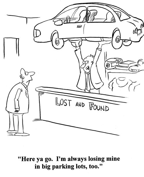 'Here ya go. I'm always losing mine in big parking lots, too.'