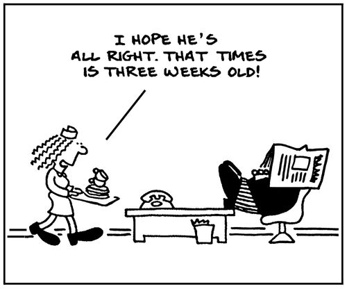 'I hope he's all right. That Times is three weeks old.'