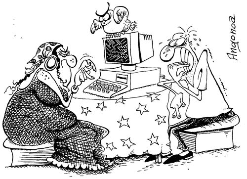 Fortune teller using a computer rather than traditional methods
