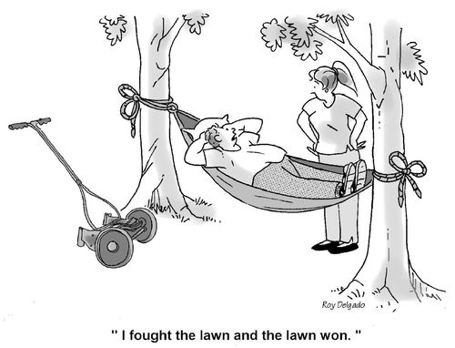 'I fought the lawn and the lawn won.'