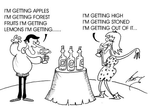 Wine taster getting drunk