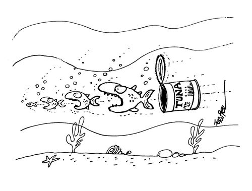 Food Chain - Fish being eaten by can of Tuna
