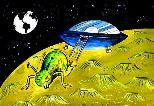 Aliens on another planet.