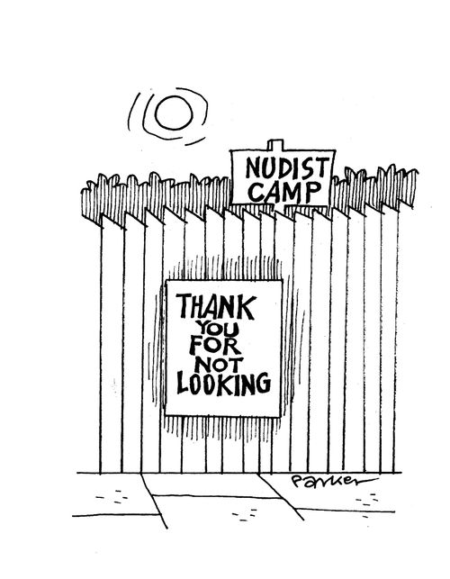 "Thank you for not looking."