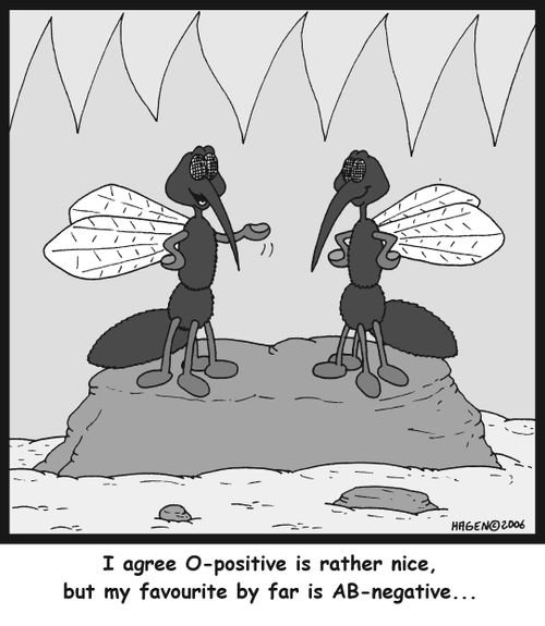 'I agree O-positive is rather nice, but my favourite by far is AB-negative...'