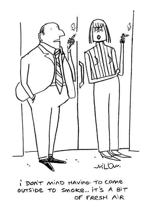 'I don't mind having to come outside to smoke...it's a bit of fresh air.'