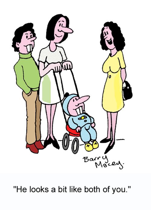 'He looks a bit like both of you.'