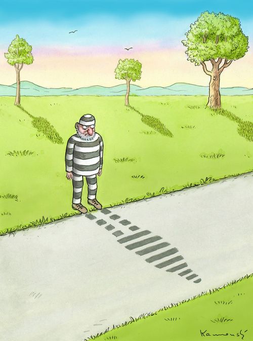 A prisoners shadow.