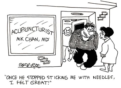 'Once he stopped sticking me with needles, I felt great!'