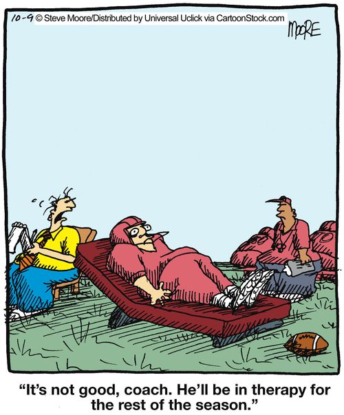 'It's not good, coach. He'll be in therapy for the rest of the season.'