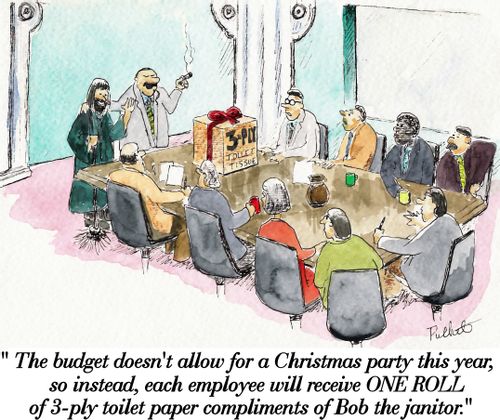 'The budget doesn't allow for a Christmas party . . . . .'