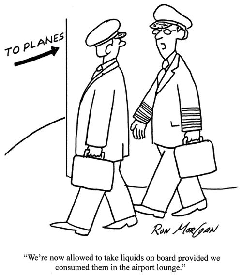 'We're now allowed to take liquids on board provided we consumed them in the airport lounge.'