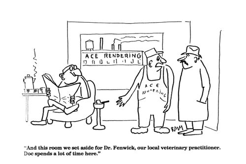 'And this room we set aside for Dr. Fenwick, our local veterinary practitioner....'