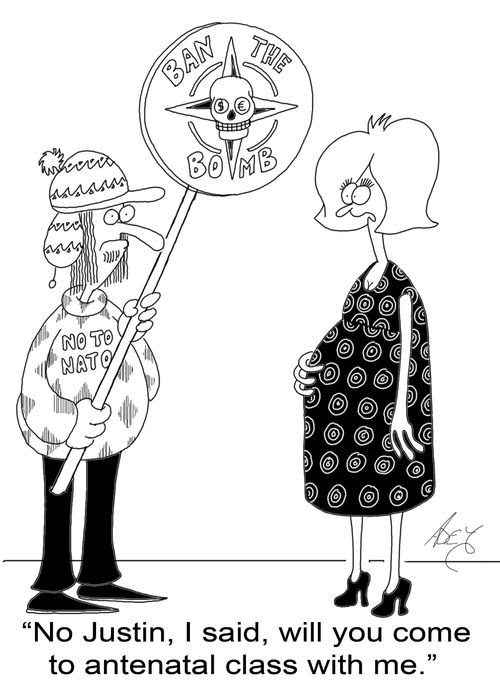 "No, Justin, I said, will you come to antenatal class with me."