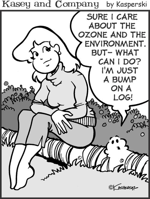 'Sure I care about the ozone and the environment. But what can I do? I'm just a bump on a log?'