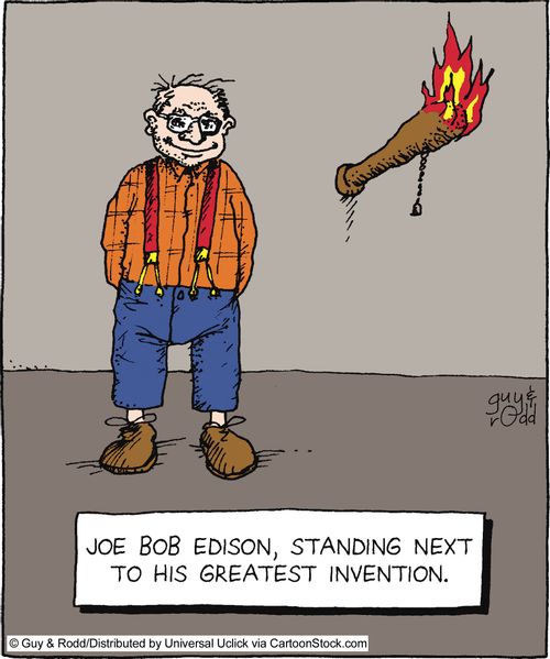 Joe Bob Edison, standing next to his greatest invention.