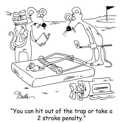 'You can hit out of the trap or take a 2 stroke penalty.'
