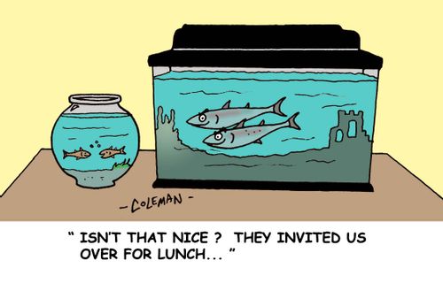 'Isn't that nice? They invited us over for lunch. . .'