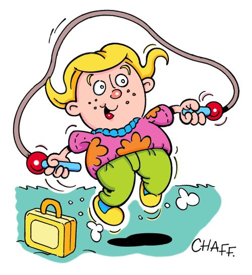 Skipping girl.