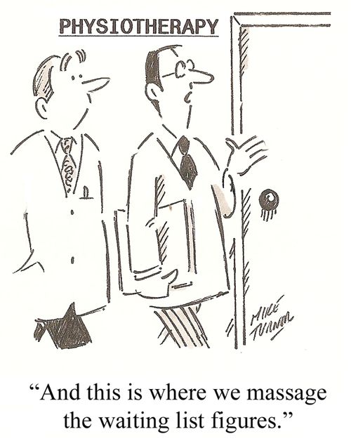 'And this is where we massage the waiting list figures.'