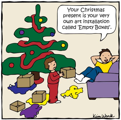 'Your Christmas present is your very own art installation called 'Empty Boxes.''