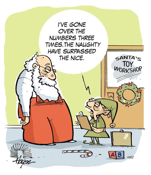 'I've gone over the numbers three times. The naughty have surpassed the nice.'