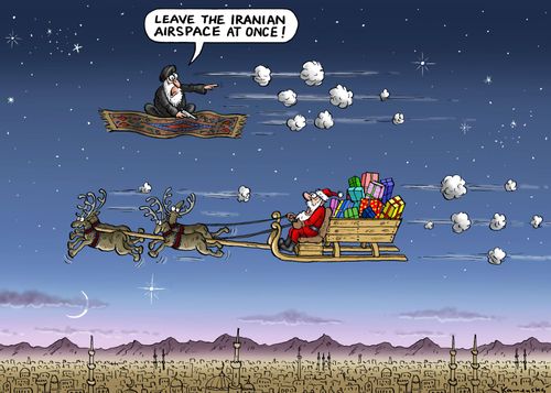 'Leave the Iranian airspace at once!'