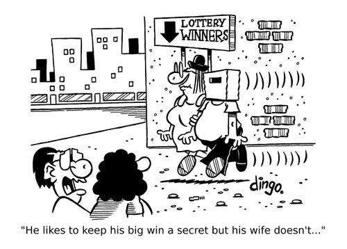 'He likes to keep his big win a secret but his wife doesn't...'