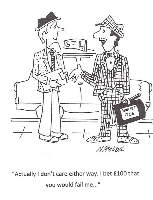 'Actually I don't care either way. I bet £100 that you would fail me...'