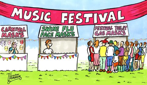 Festival toilet gas masks.