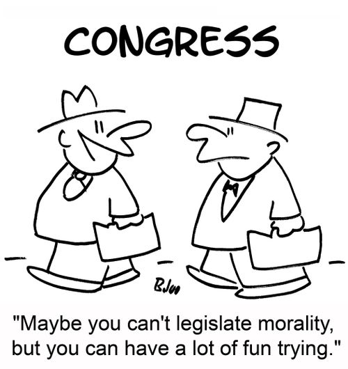 'Maybe you can't legislate morality, but you can have a lot of fun trying.'