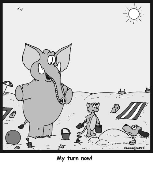 'My turn now!'