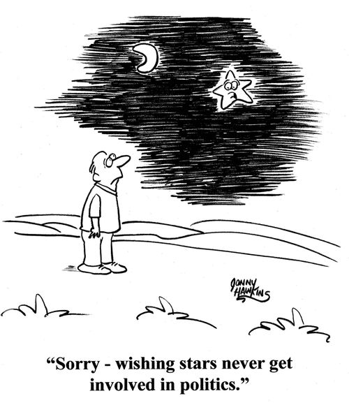 Star to man: 'Sorry - wishing stars never get involved in politics.'