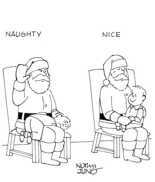Department store Santas deal with kids who are naughty and kids who are nice.