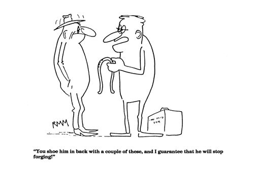 'You shoe him in back with a couple of these...'