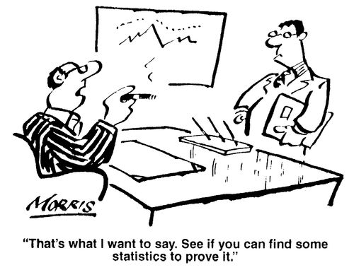 "That's what I want to say. See if you can find some statistics to prove it."