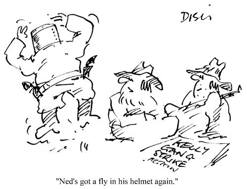 "Ned's got a fly in his helmet again."